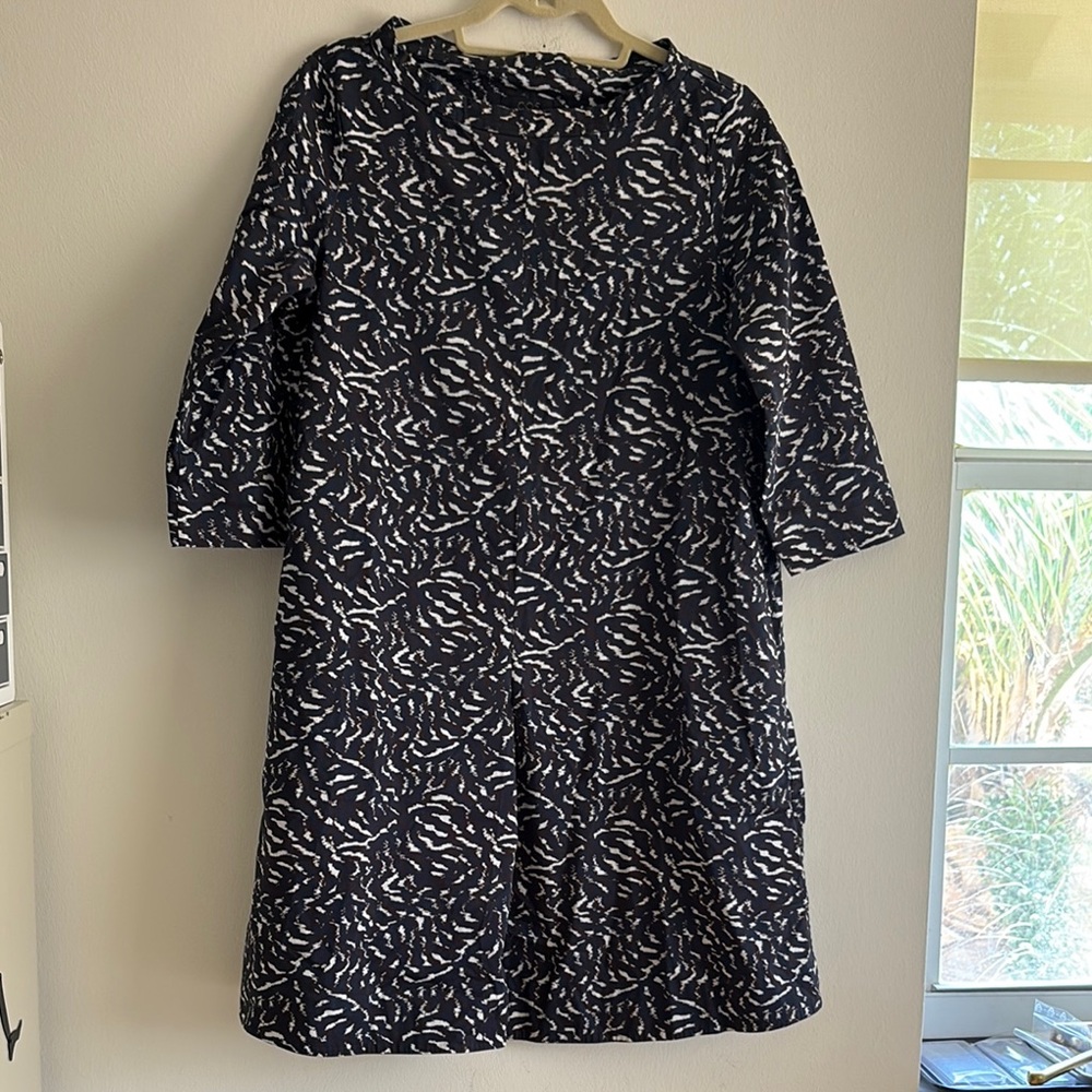 COS Navy and White Abstract Dress